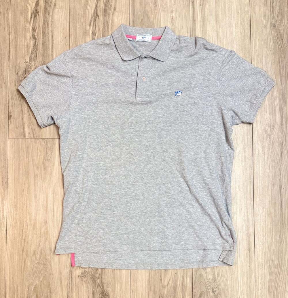 Southern Tide Grey Skipjack Polo Shirt Size L